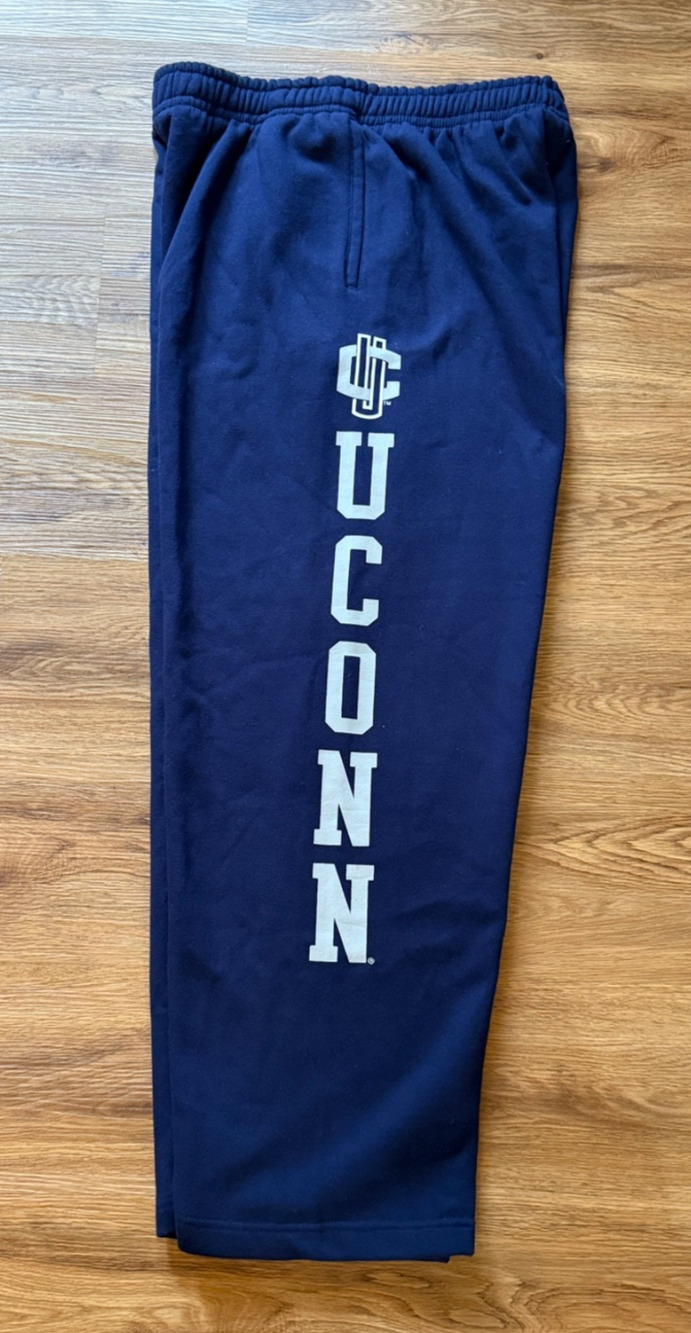 Vintage UConn Huskies Sweatpants Mens Large Navy Fleece Athletic